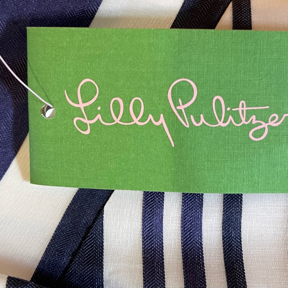 Lilly Pulitzer Women’s Eryn Dress, NWT, Size 8, Blue White Stripes, MSRP $298 - Picture 4 of 10